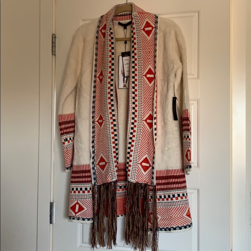 MAXSPORT fluffy soft long open cardigan sz M